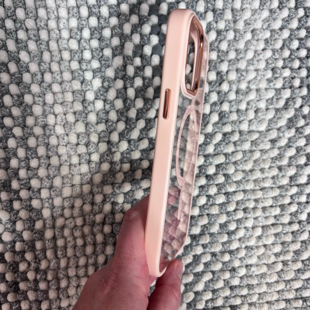 iPhone 14 Pro Max case. Light pink color